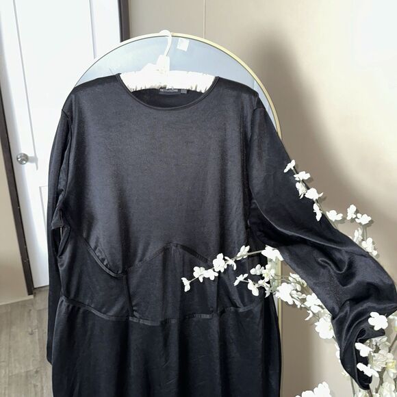 Pretty‎ Little Thing Plus Dress Black , Corset Simulate Midi Dress Size 22 - Picture 3 of 6